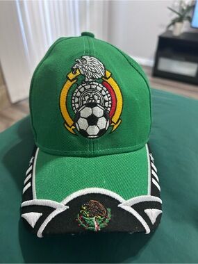 Green Soccer Mexico Baseball Cap with Mexican Crest